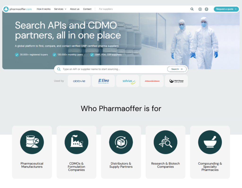 Pharmaoffer Homepage overview and who is is for